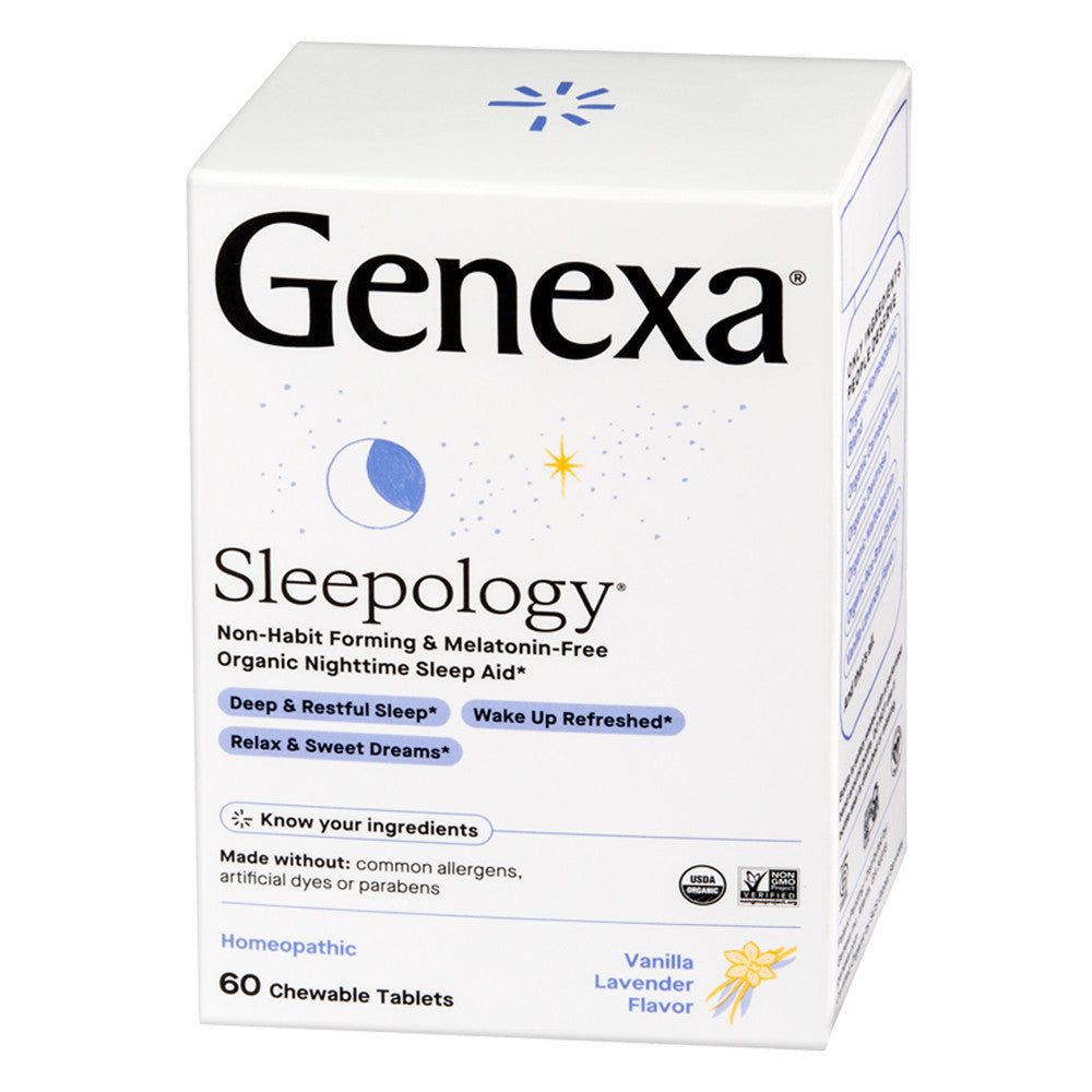 Genexa Organic Sleepology Vanilla Lavender Flavor Chewable Tablets, 60 Ea